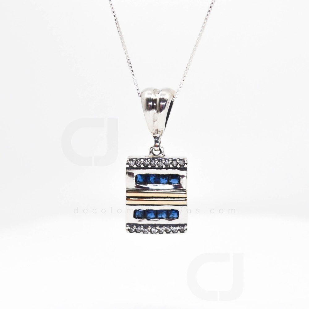 Dije lamina dorada, piedra y circones DJX3