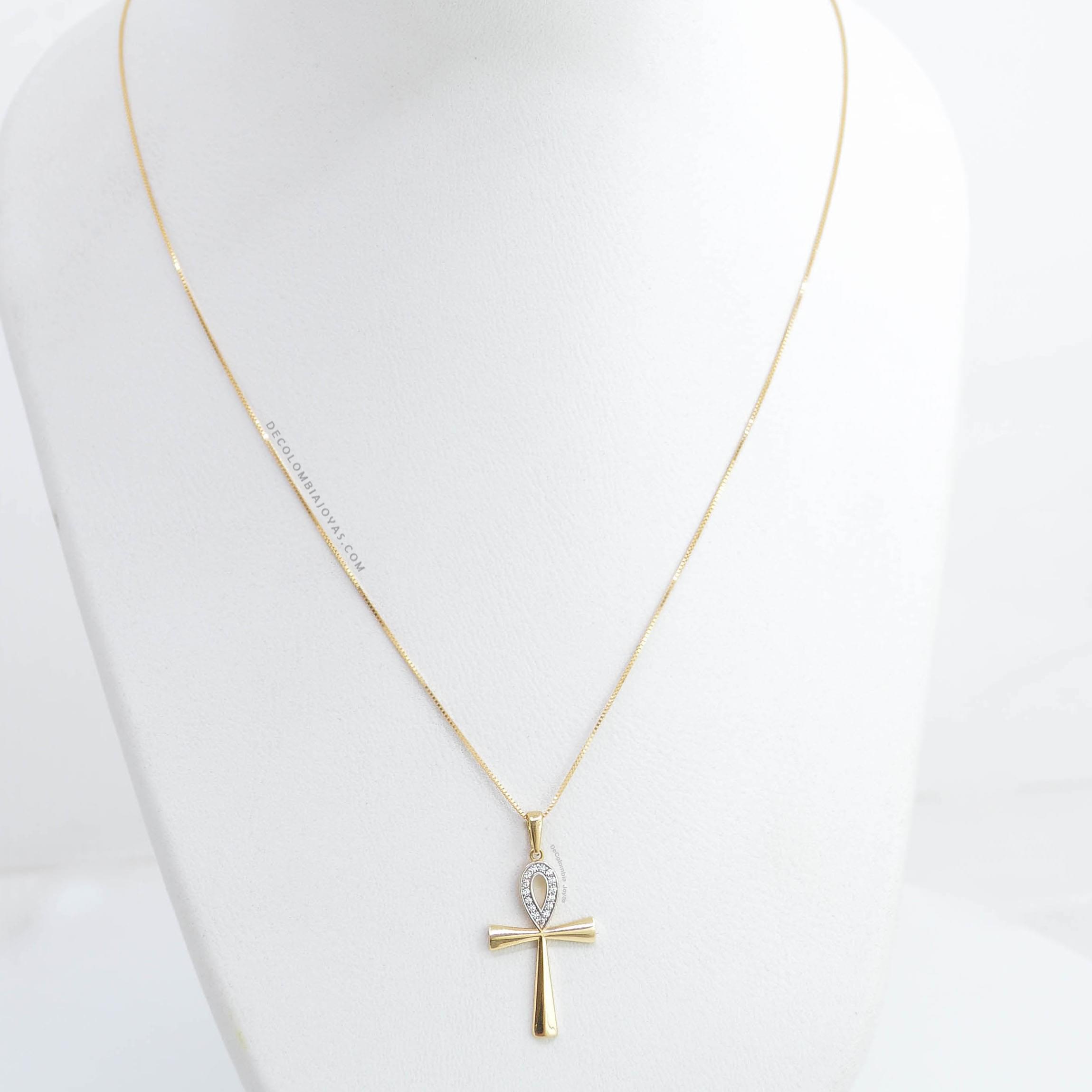 Dije Cruz Circón 18K - Imagen 2