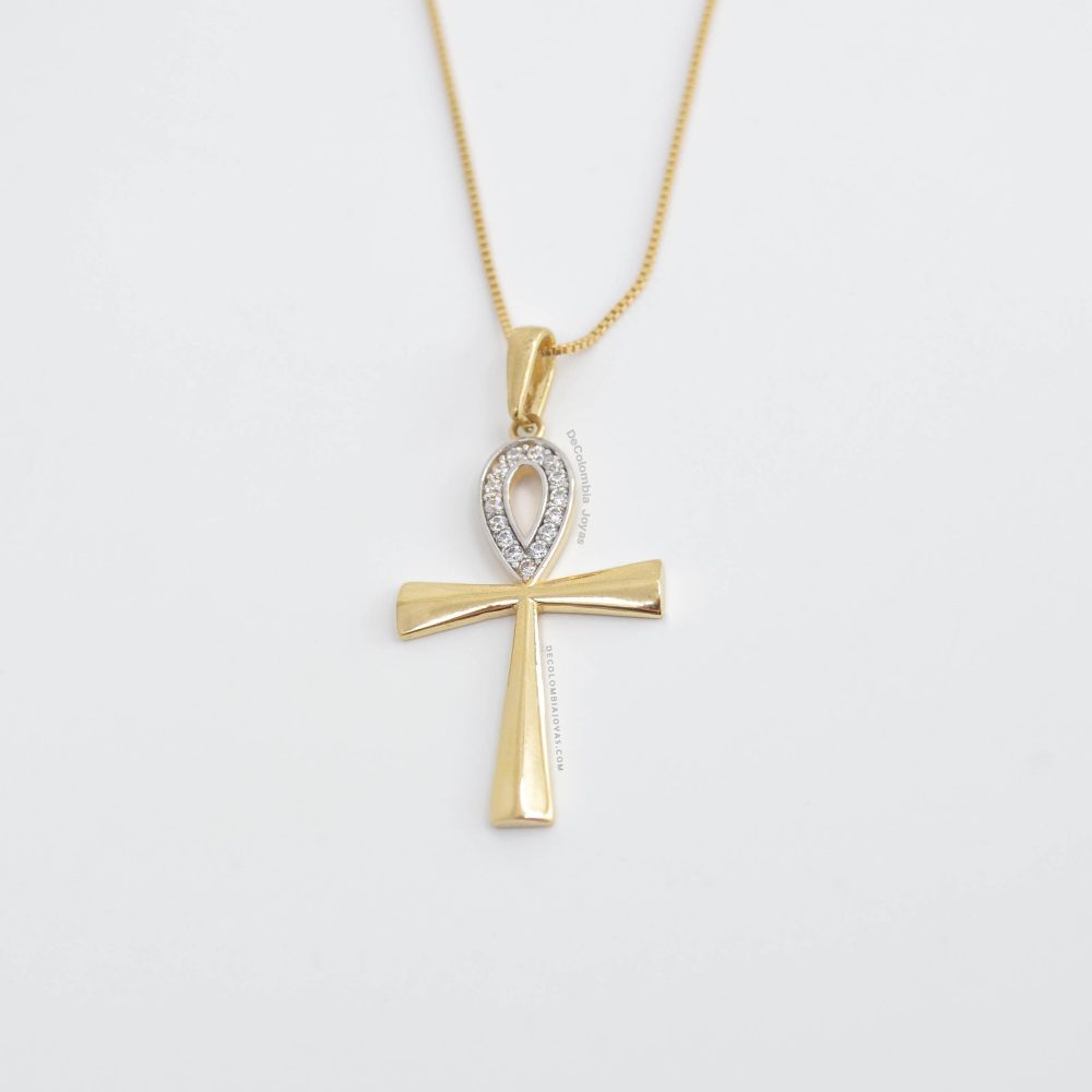 Dije Cruz Circón  18K