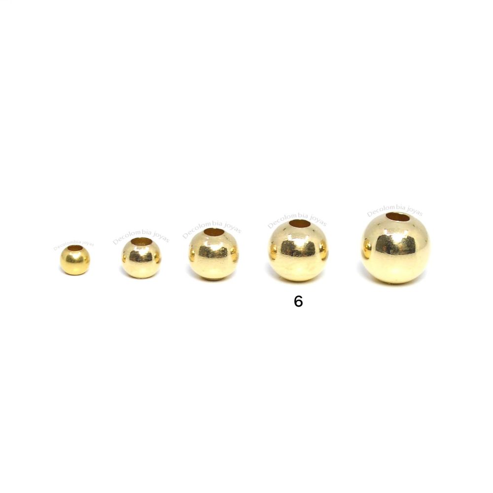 Balines Lisos Oro 18k - 6mm