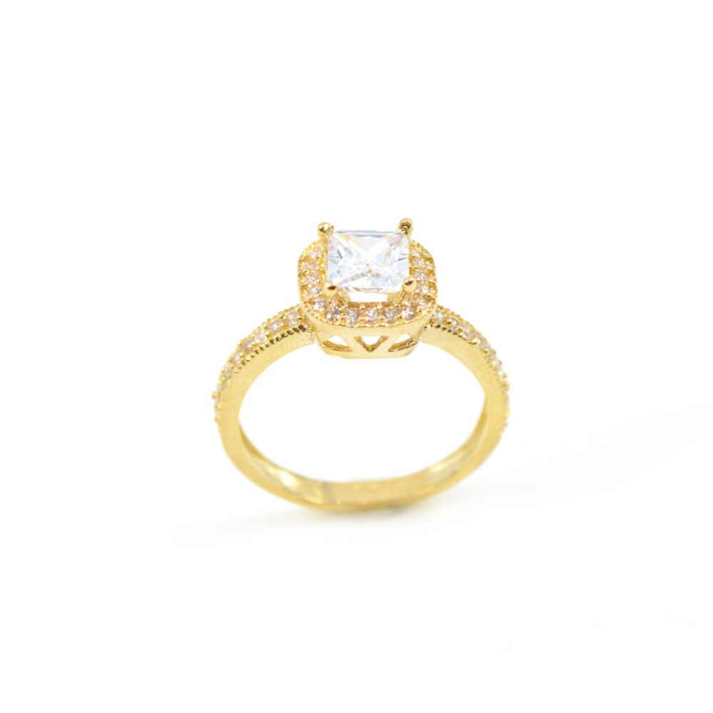 Anillo Compromiso con Circones Oro 18k