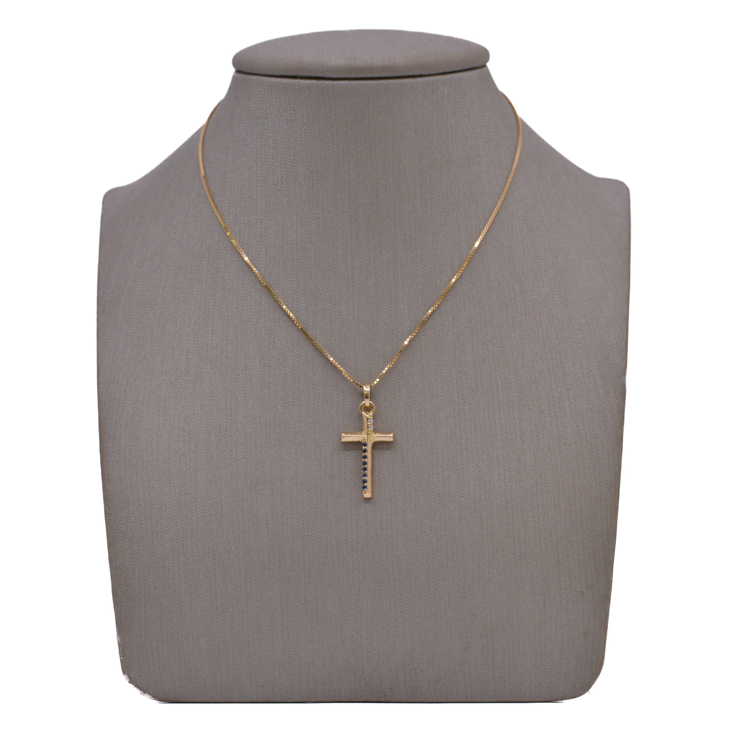 Dije Cruz con Circones Oro 18k - Imagen 2