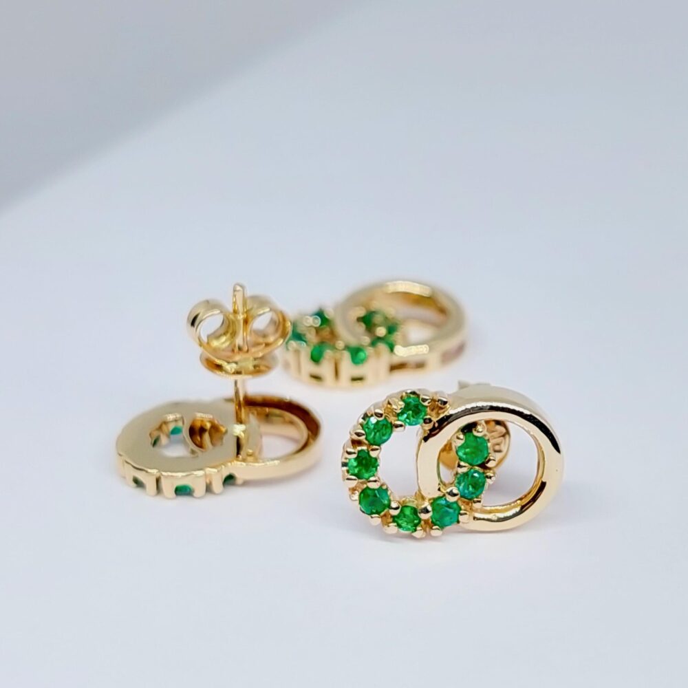 Aretes y Dijes con Esmeraldas Oro 18k