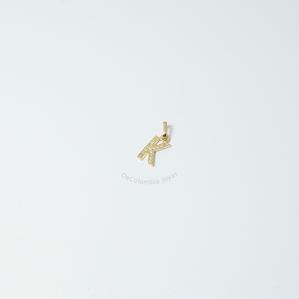 Dijes Letras Alfabeto Circon Oro 18k - Imagen 3