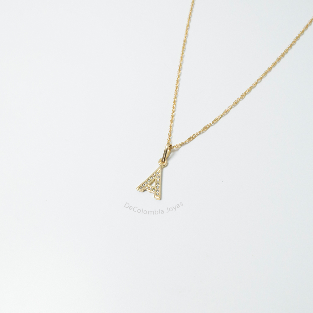 Dijes Letras Alfabeto Circon Oro 18k - Imagen 9