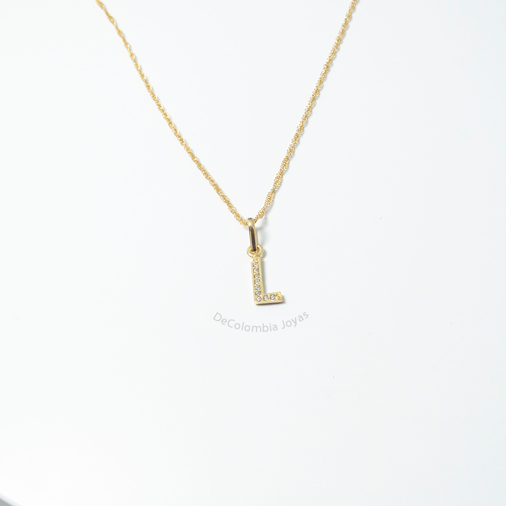 Dijes Letras Alfabeto Circon Oro 18k - Imagen 2
