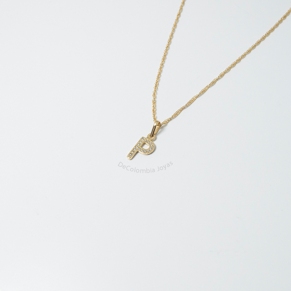 Dijes Letras Alfabeto Circon Oro 18k - Imagen 10