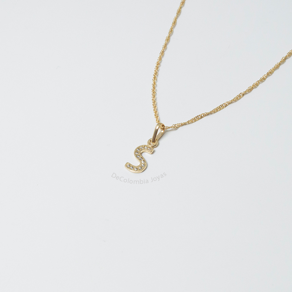 Dijes Letras Alfabeto Circon Oro 18k - Imagen 11