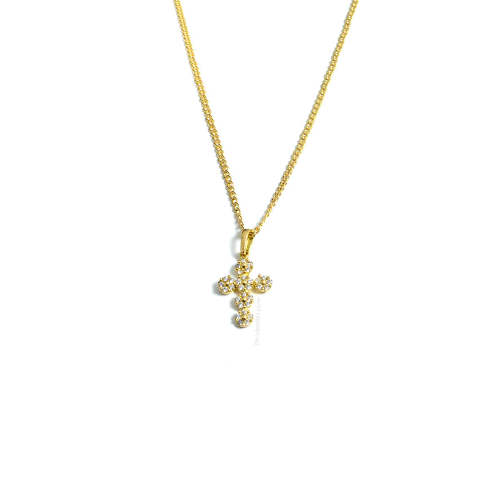 Dije Cruz con Circones Oro 18k