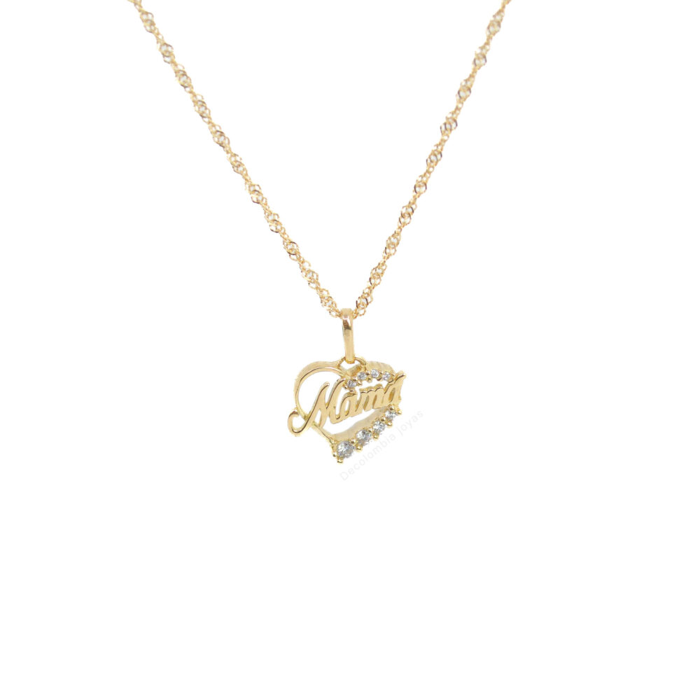 Dije Mamá Con Circones Oro 18k