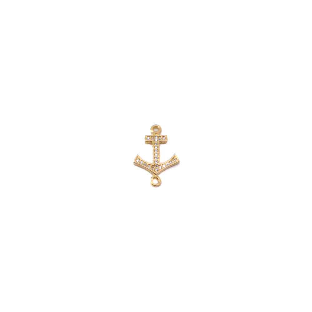Herraje Ancla con Circones Oro 18k