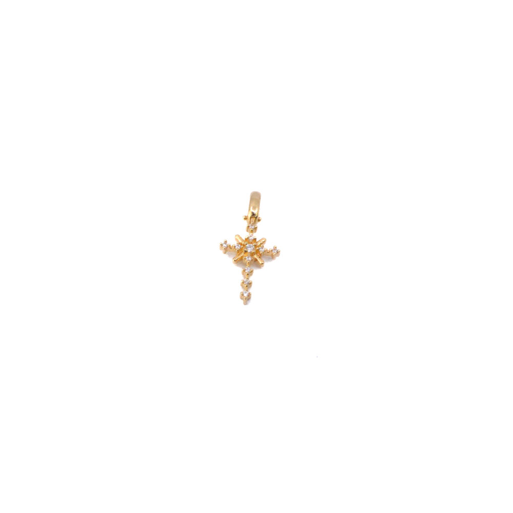 Dije Cruz con Circones Oro 18k