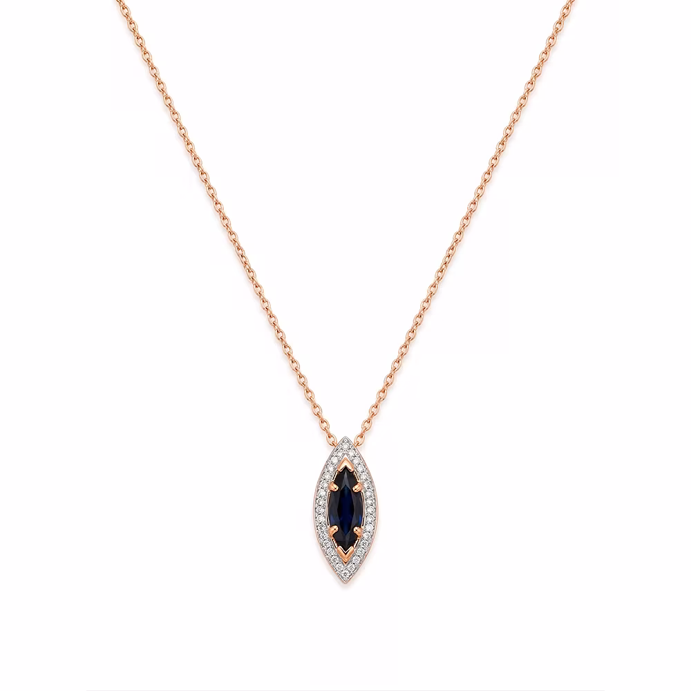 Cadena Dije Zafiro y Diamantes