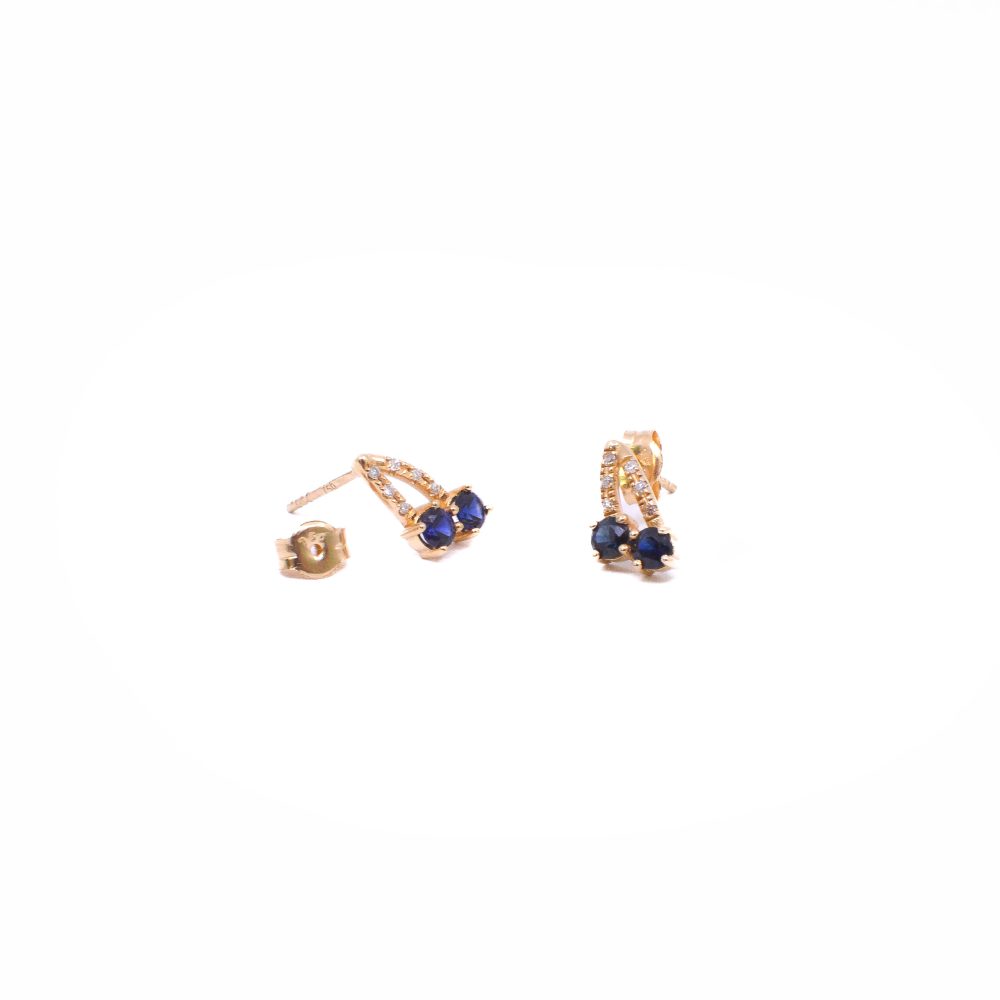 Topos Cereza Oro 18k con Diamantes y Zafiros