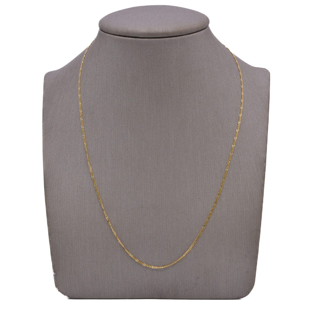 Cadena Mini Figaro Diamantada Oro 18k / 50cm