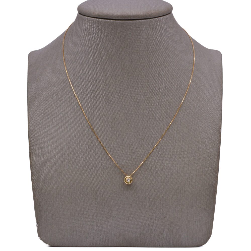 Cadena con Punto Diamante Oro 18k / 40cm