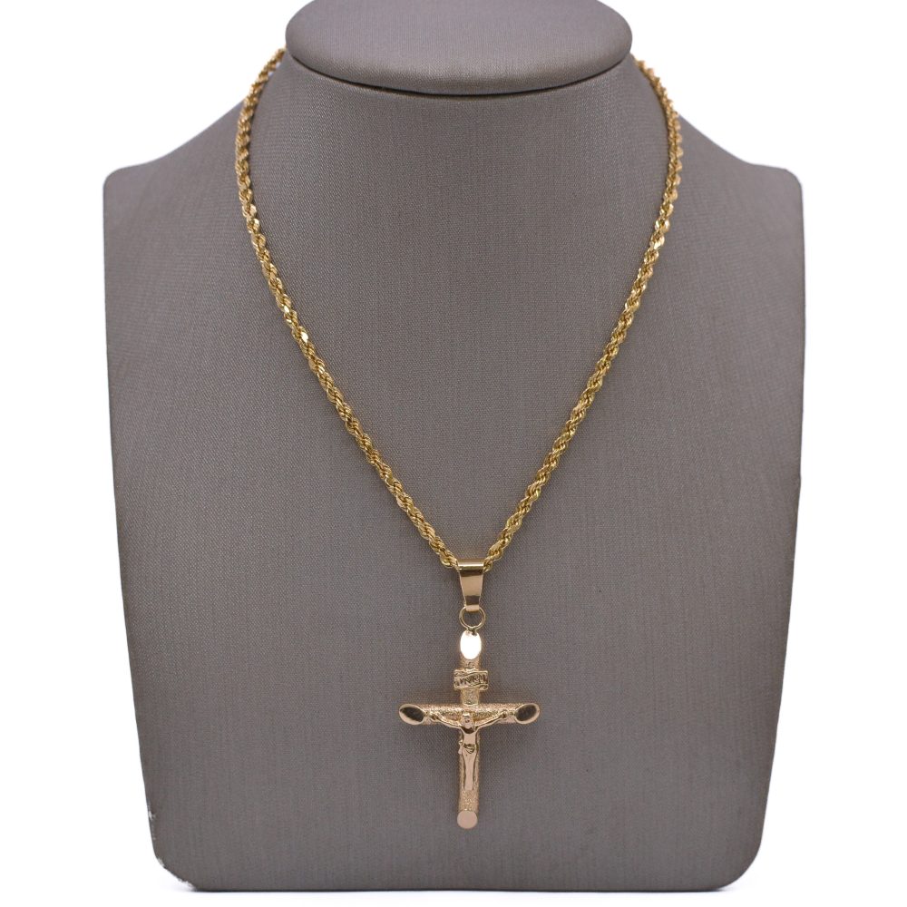 Dije Cruz Diamantado Oro 18k / 35mm