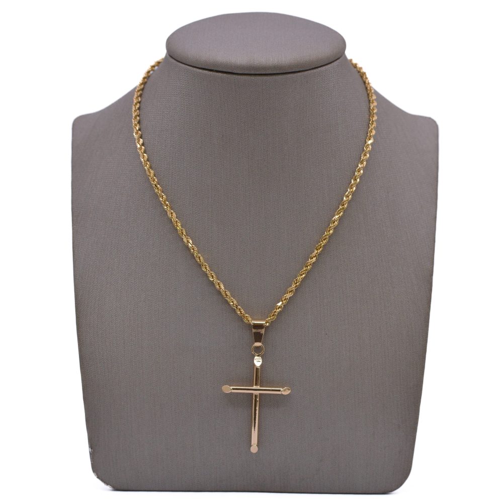 Dije Cruz Lisa Oro 18k / 35mm