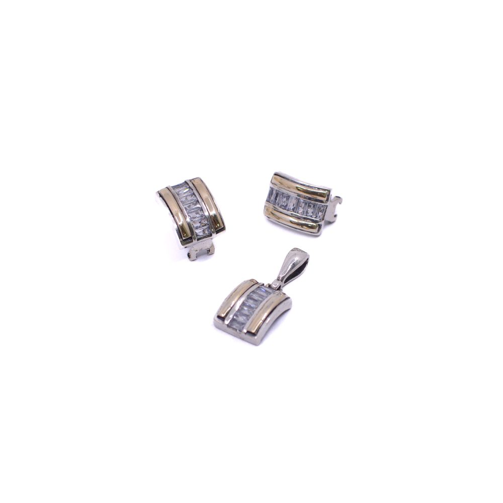 Aretes y Dije con Piedra