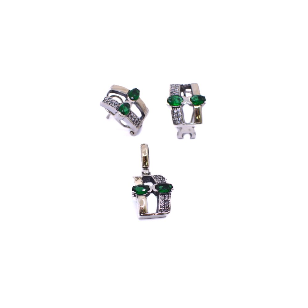 Aretes y Dije con Piedra y Circones