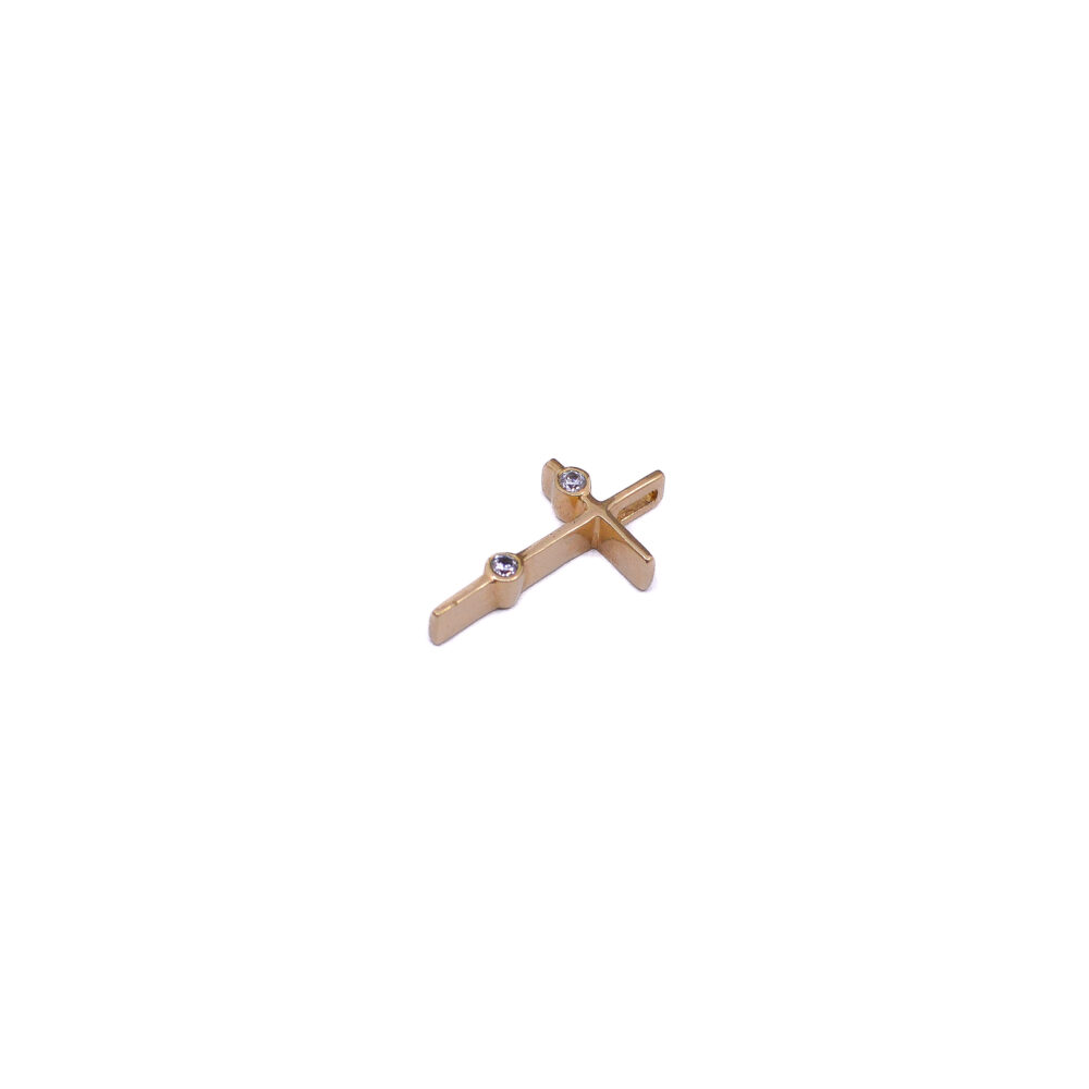 Dije Cruz Liso Oro 18k