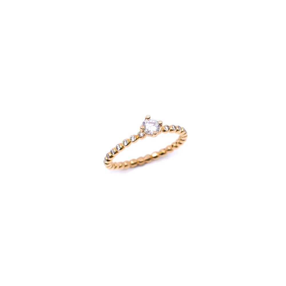 Anillo de compromiso Oro 18K con circones bolita