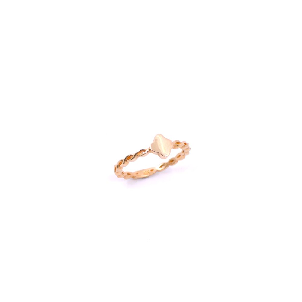 Anillo Laso Con Trébol Liso Oro 18K