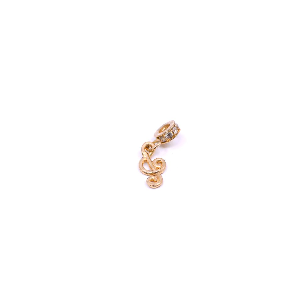 Dije Notas Musical Cuello Con Circones Oro 18k