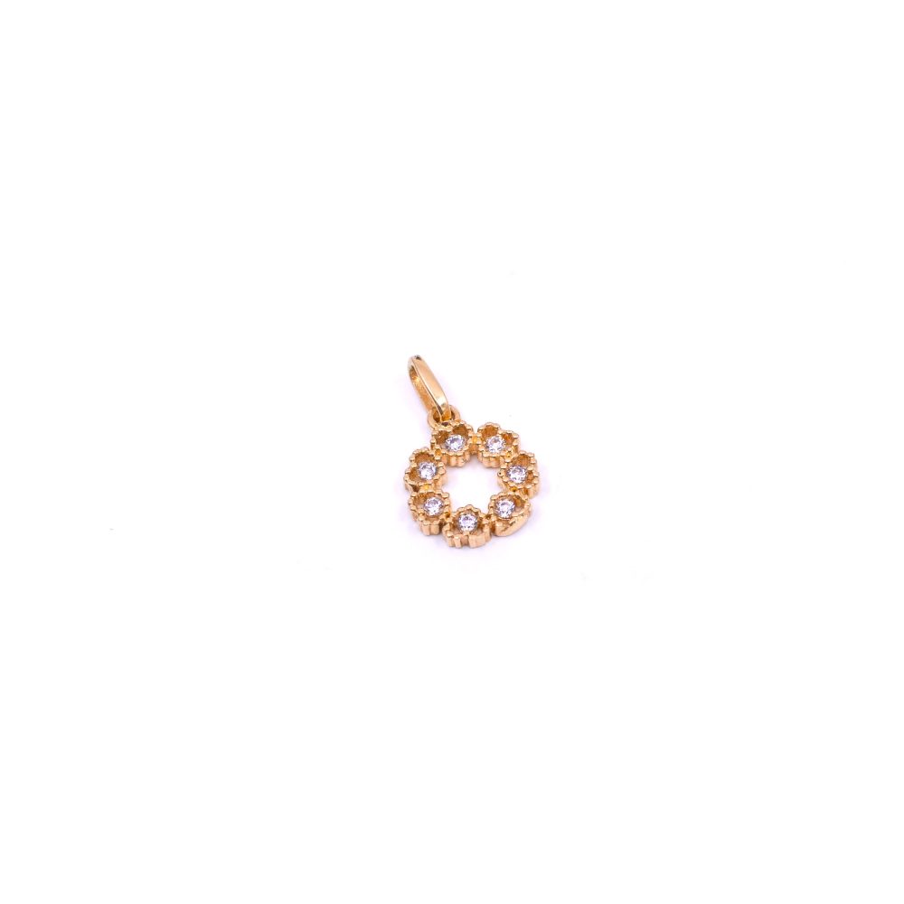 Dije Pequeños Corazones Con Circones Oro 18k