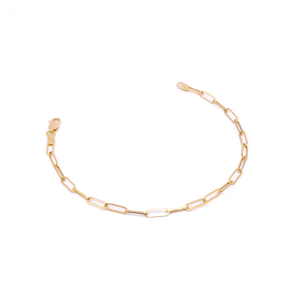 Pulsera Paper Clip Oro 18k / 21cm 4mm