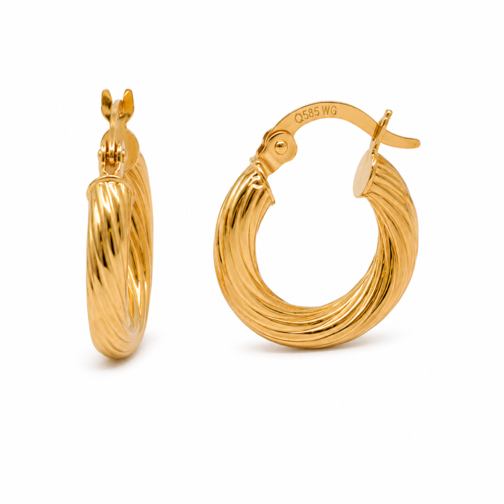 Candongas Pequeña | joyería en oro | ref. CLJ81 | Candongas Oro 18k | DeColombia Joyas
