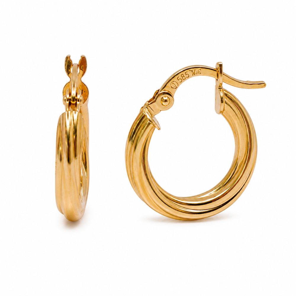 Candongas Pequeña | joyería en oro | ref. CLJ82 | Candongas Oro 18k | DeColombia Joyas