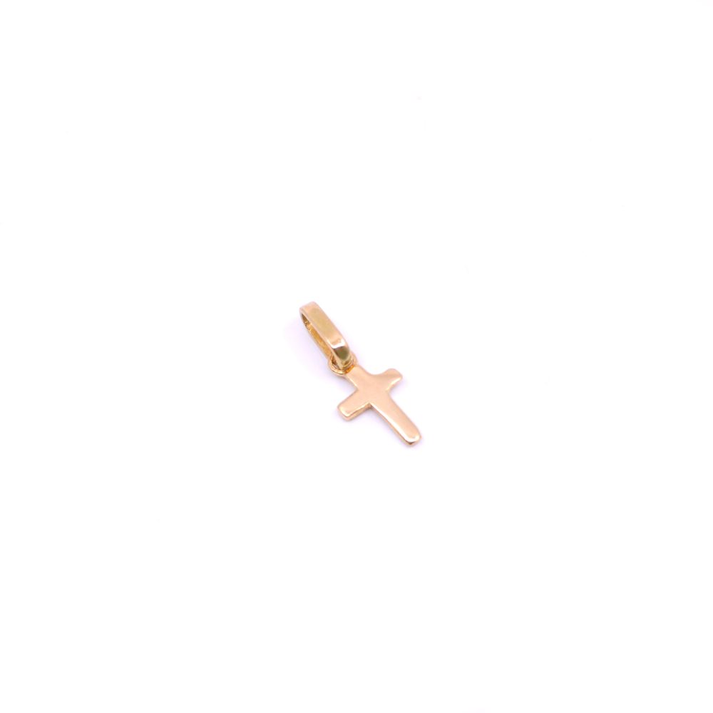 Dije Cruz Lisa Pequeña Oro 18k