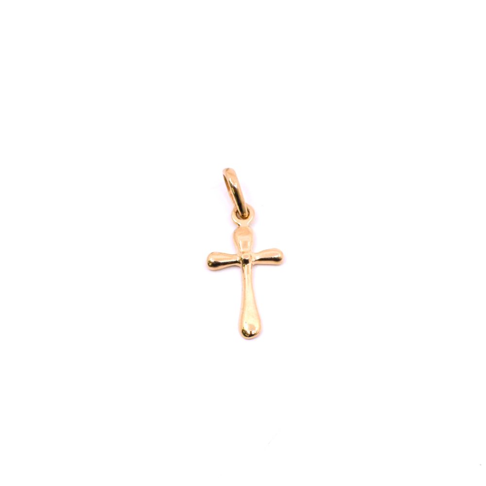 Dije Cruz Lisa Oro 18k