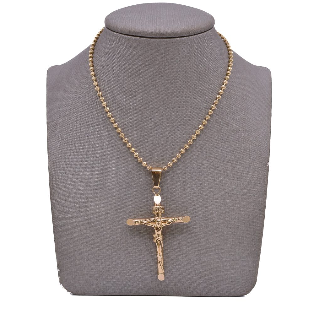 Dije Cruz Lisa Oro 18k / 45mm