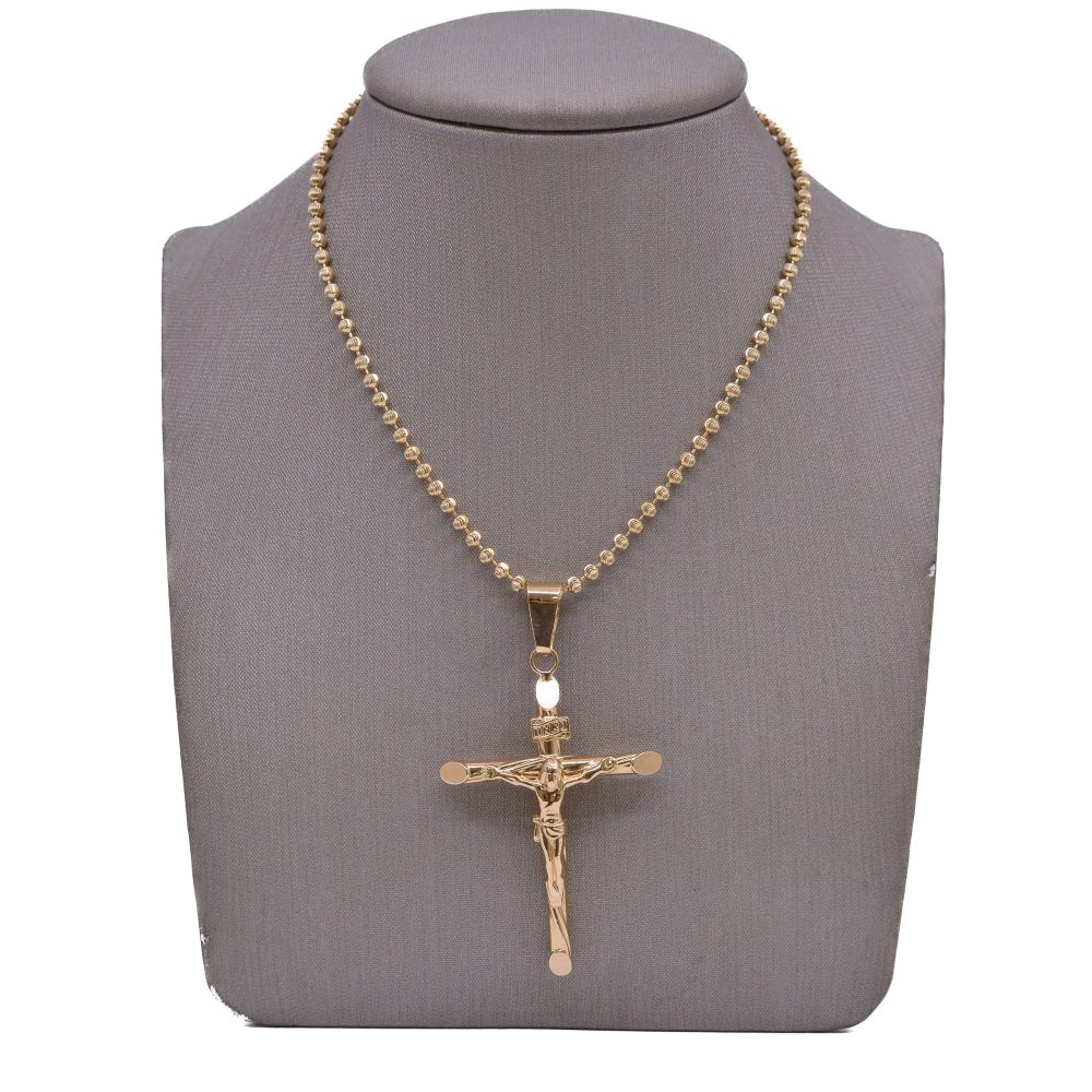 Dije Cruz Lisa Oro 18k / 45mm