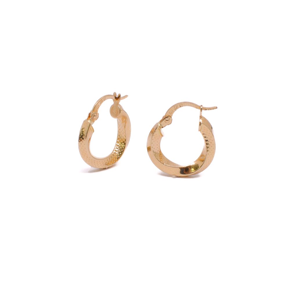 Candongas Espiral Rayas Pequeña Oro 18K