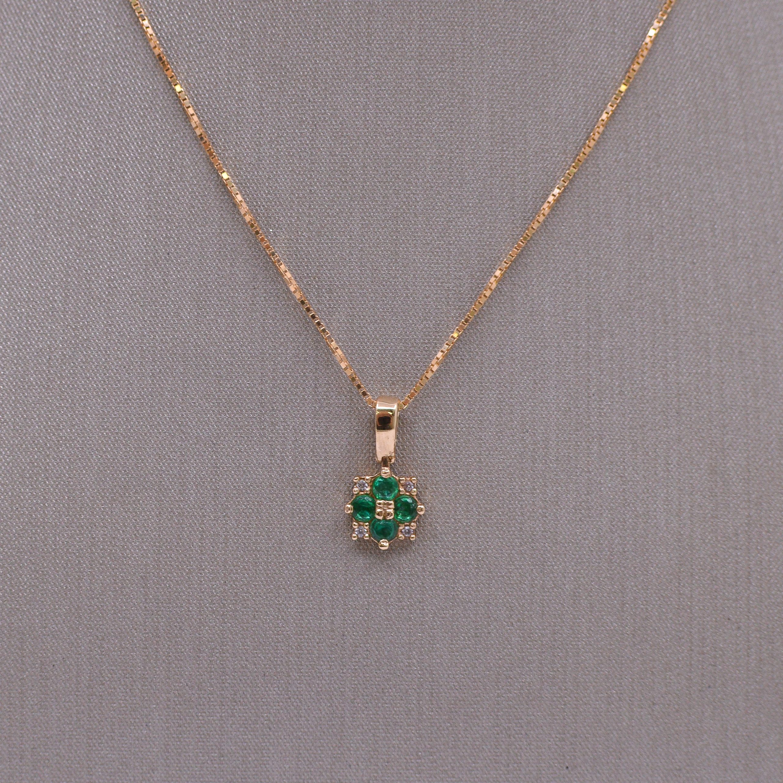 Dije con Esmeraldas Oro 18k / 2,7mm - Imagen 2