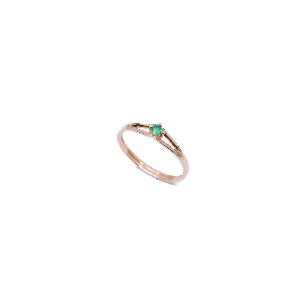 Anillo con Esmeralda Oro 18k / ct 0,074 / 2,5mm
