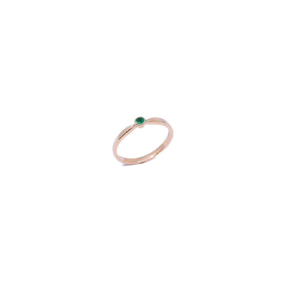 Anillo con Esmeralda Oro 18k / ct 0,06 / 2,5mm