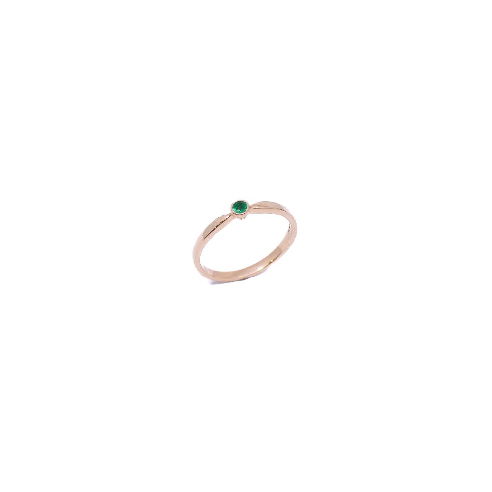 Anillo con Esmeralda Oro 18k / ct 0,06 / 2,5mm