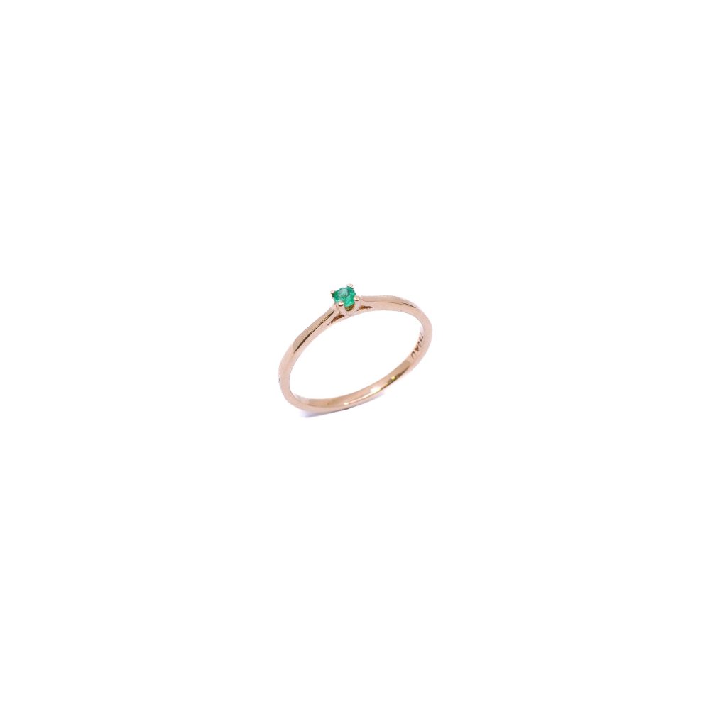 Anillo con Esmeralda Oro 18k / ct 0,074 / 2,5mm