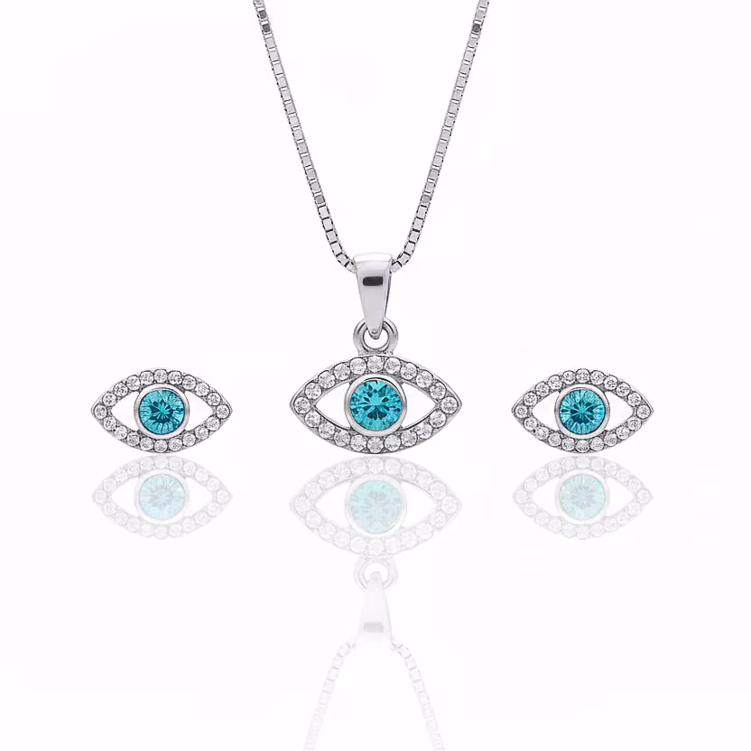Aretes y Dije Ojo Turco