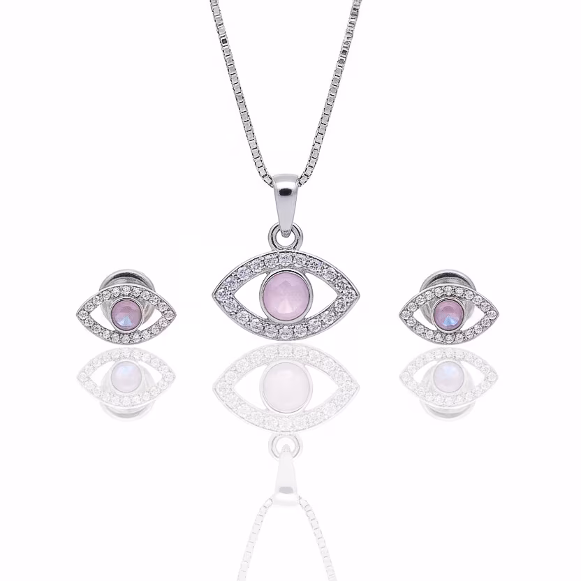 Aretes y Dije Ojo Turco