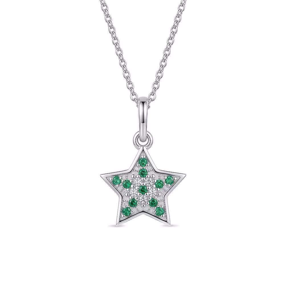 Dije Estrella Verde blanco