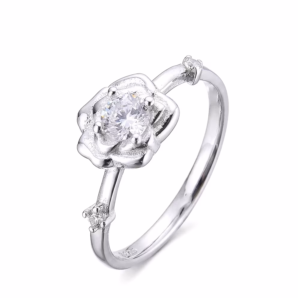 Anillo Compromiso Flor