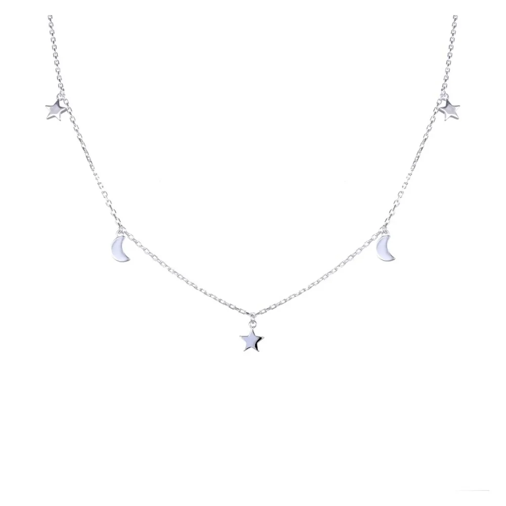 Gargantilla lunas y estrellas | joyería en oro | ref. DCP9GP0001 | Gargantillas de Plata Mujer | DeColombia Joyas