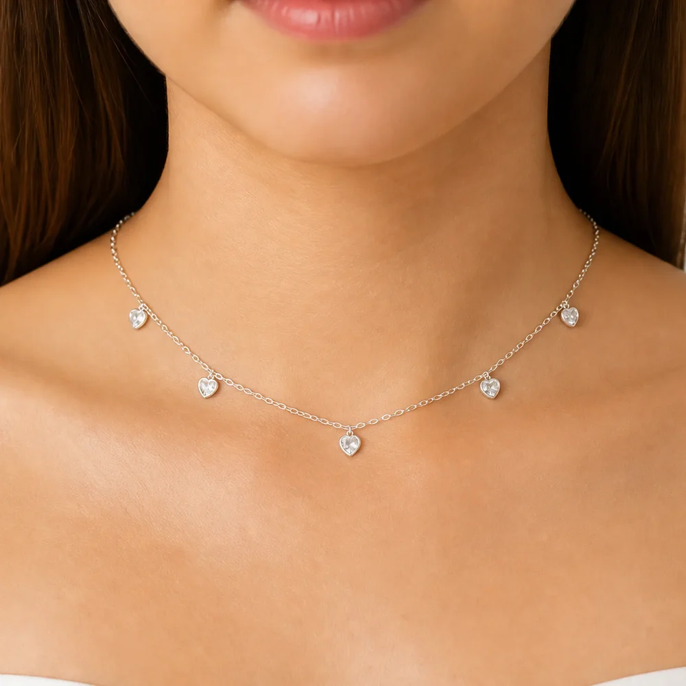 Gargantilla corazones | joyería en oro | ref. DCP9GP0004 | Gargantillas de Plata Mujer | DeColombia Joyas | imagen 2