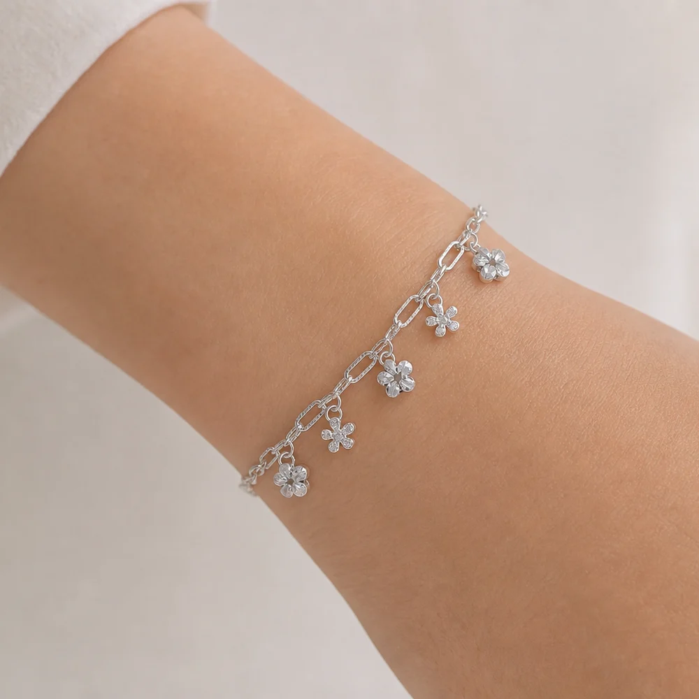 Pulsera flores | joyería en oro | ref. DCP9PP0013 | Plata 925 | DeColombia Joyas | imagen 2