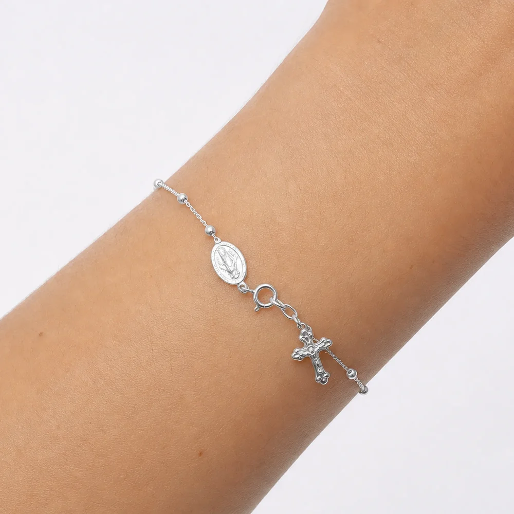 Pulsera denario milagrosa 2mm | joyería en oro | ref. DCP9PP0017 | Plata 925 | DeColombia Joyas | imagen 2